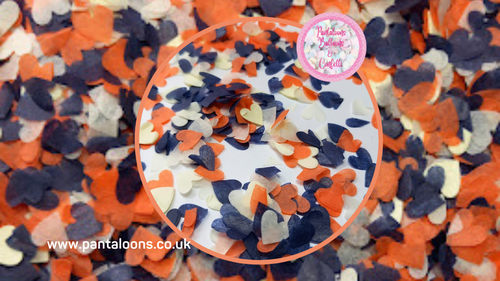 Biodegradable Wedding Confetti - Navy Blue, Cream and Orange