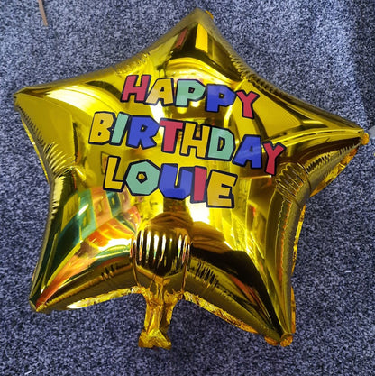 Foil Balloon Vinyl Sticker - Happy Birthday + Name & Age