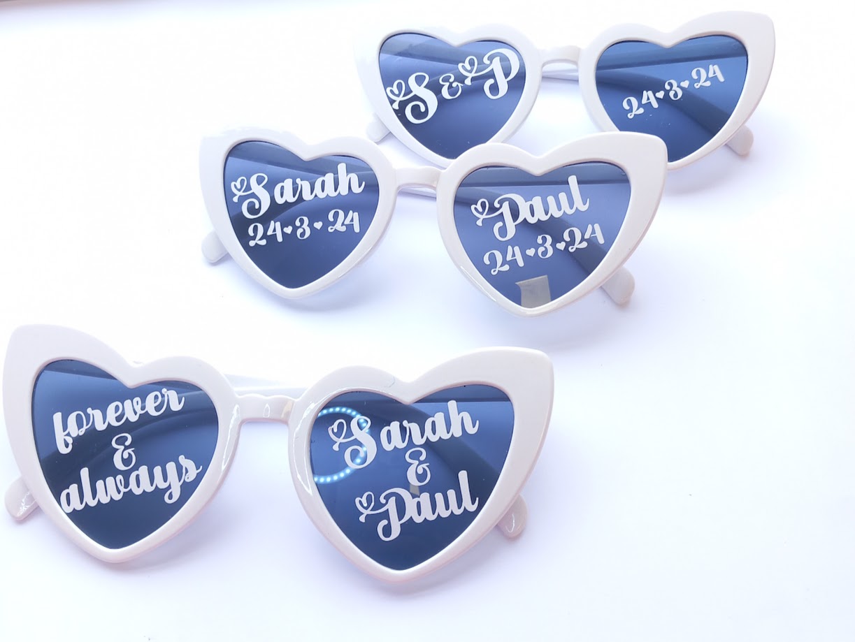 Wedding Sunglasses personalised with names or message