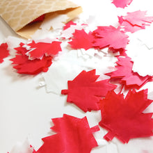 Load image into Gallery viewer, Biodegradable Wedding Confetti - Maple Leaf Confetti Canada Red and White