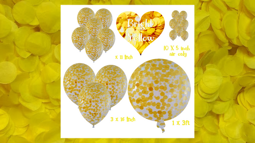 Biodegradable Confetti Filled Balloons - Bright Yellow