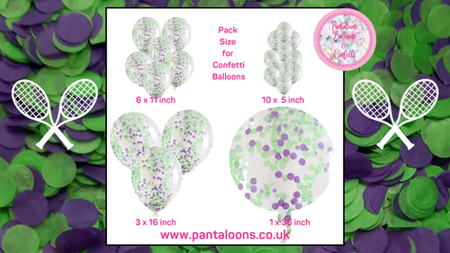 Biodegradable Confetti Filled Wedding Balloons - Dark Purple and Apple Green