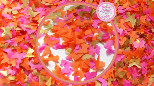 Biodegradable Butterfly Confetti - Fuchsia Pink, Orange and Gold