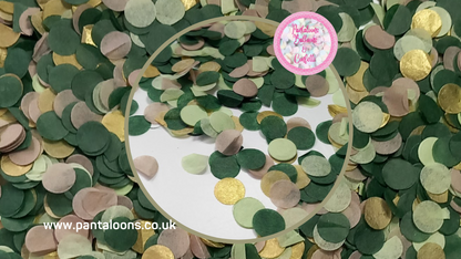 Biodegradable Wedding Confetti - Beige, Deep Green, Gold and Willow Green