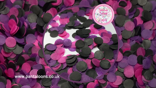 Biodegradable Wedding Confetti - Black, Fuchsia Pink, Dark Purple