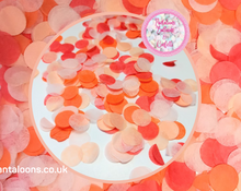 Load image into Gallery viewer, Biodegradable Tissue Paper Wedding Confetti -  Peach, Blush, Blood Orange, Orange