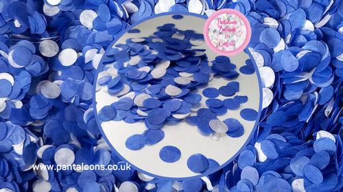 Biodegradable Wedding Confetti - White and Dark Blue