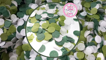 Biodegradable Wedding Confetti - Deep Green, Green Tea and White