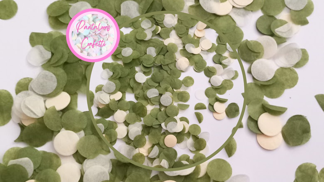 Biodegradable Wedding Confetti - Ivory and Green Tea