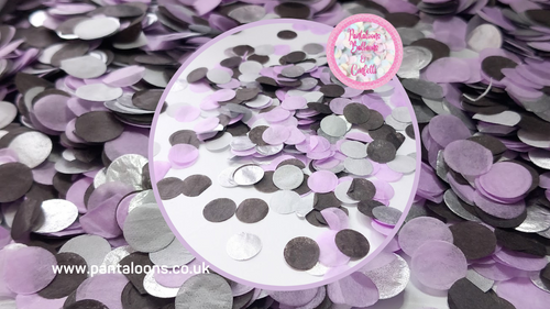 Biodegradable Wedding Confetti - Lilac, Black and Silver
