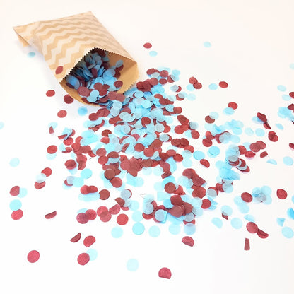 Eco Biodegradable Football Confetti - Burgundy and Pale Blue