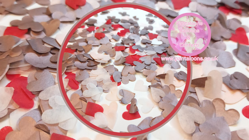 Biodegradable Heart Wedding Confetti - Red, RoseGold, White and Blush