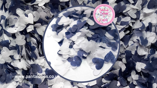 Biodegradable Wedding Confetti - Navy Blue and White