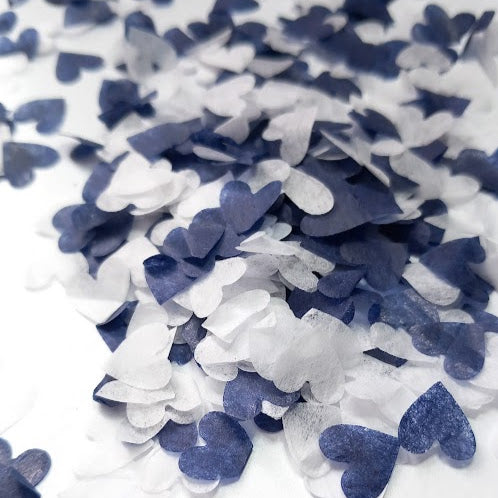 Biodegradable Wedding Confetti - Navy Blue and White