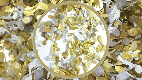Biodegradable Music Note Tissue Paper Wedding Confetti - Gold & Silver