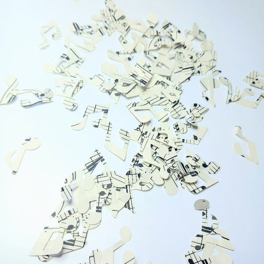 Music Note Confetti made from Recycled Music Sheets for Wedding Table Confetti