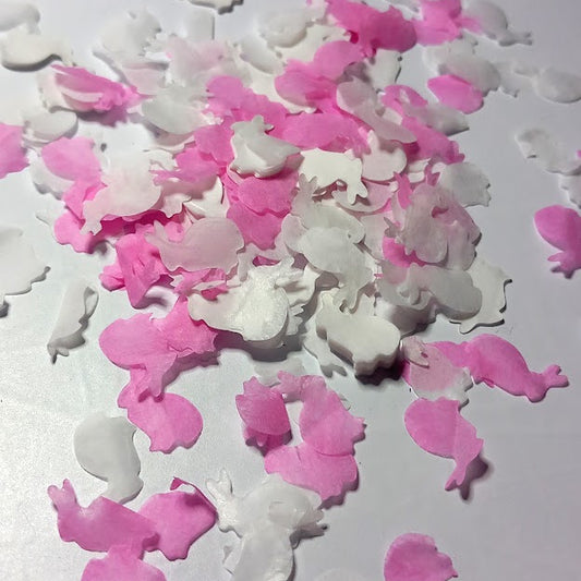 Biodegradable Tissue Paper Bunny Rabbit Wedding Confetti - Pale Pink and White