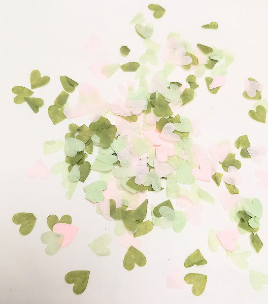 Biodegradable Tissue Paper Wedding Confetti -  Green Tea, Sage Green and Blush