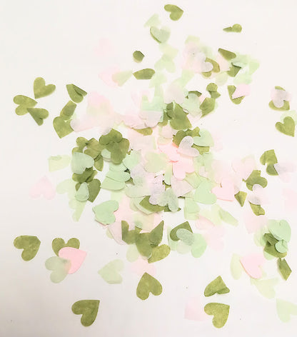 Biodegradable Tissue Paper Wedding Confetti -  Green Tea, Sage Green and Blush