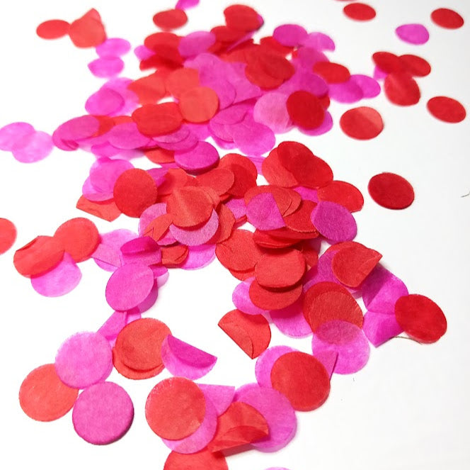 Biodegradable Wedding Confetti - Fuchsia Pink and Red