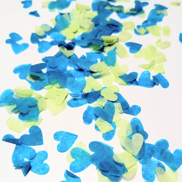 Biodegradable Tissue Paper Wedding Confetti - Teal Blue and Sage Green