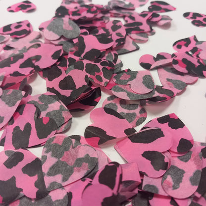 Tissue Paper Wedding Confetti Leopard Print - Pink and Black