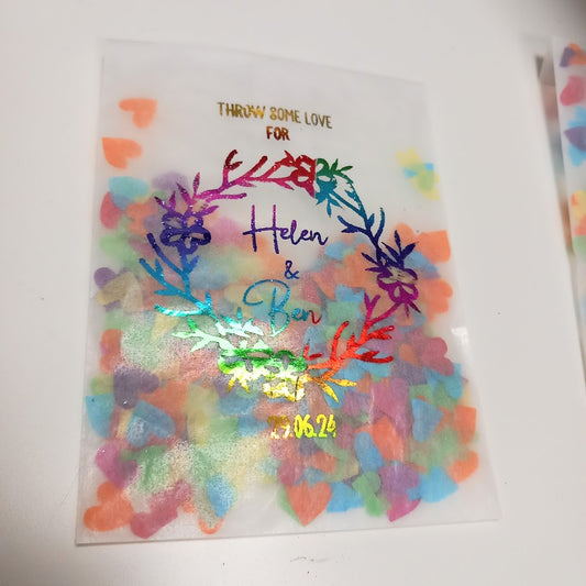 Biodegradable Wedding Confetti Glassine Bags - The Ceaser - Throw a little love for floral