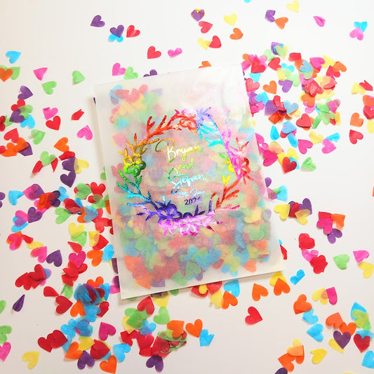 Biodegradable Wedding Confetti Glassine Bags - The Cleo floral