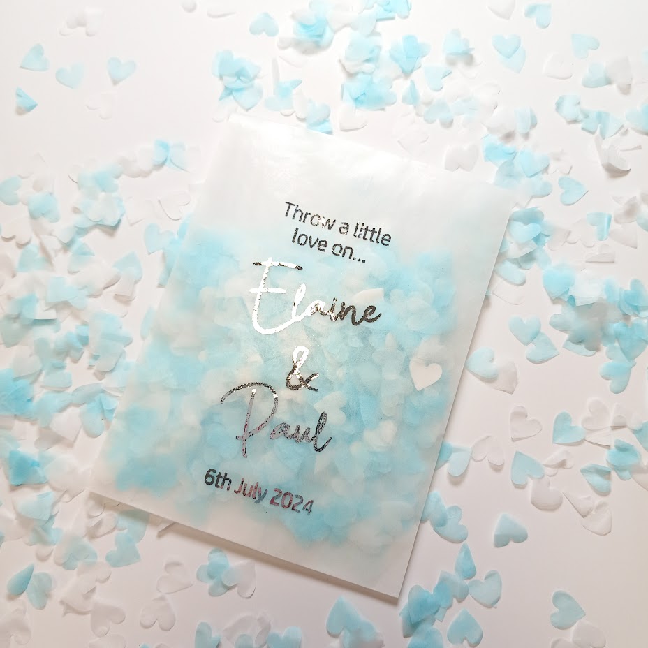Biodegradable Wedding Confetti Glassine Bags - The Emily - Throw a little love