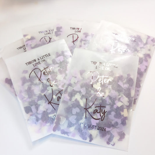 Biodegradable Wedding Confetti Glassine Bags - The Emily - Throw a little love