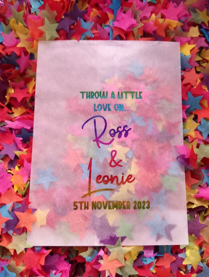 Biodegradable Wedding Confetti Glassine Bags - The Emily - Throw a little love