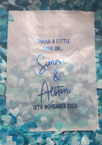 Biodegradable Wedding Confetti Glassine Bags - The Emily - Throw a little love
