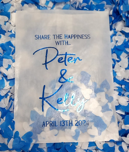 Biodegradable Wedding Confetti Glassine Bags - Share some happiness