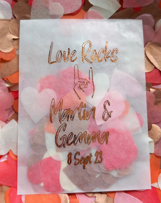 Biodegradable Wedding Confetti Glassine Bags - The Suzi - Love Rocks