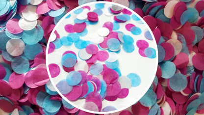 Biodegradable Wedding Confetti - Claret, White and Turquoise Blue