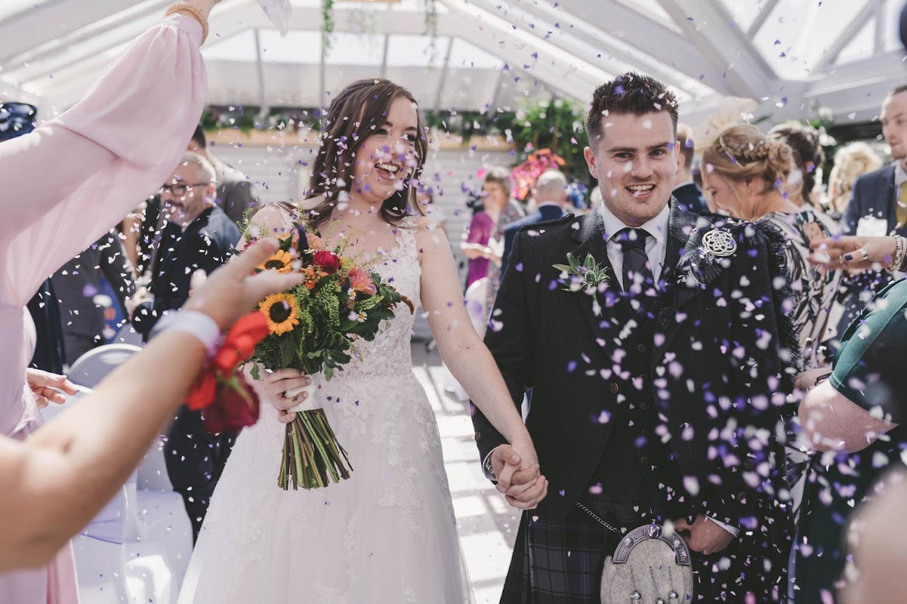 Biodegradable Wedding Confetti - Fuchsia Pink and Turquoise Blue