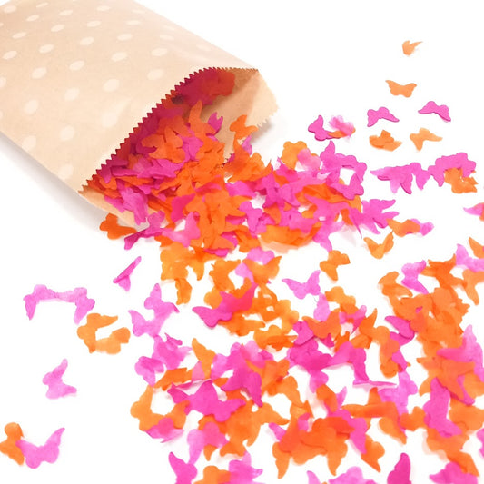 Biodegradable Wedding Confetti -  Fuchsia Pink and Orange