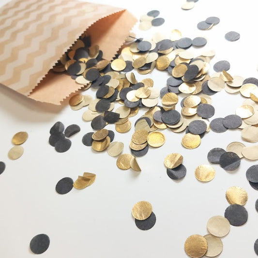 Biodegradable Wedding Confetti -  Black and Gold