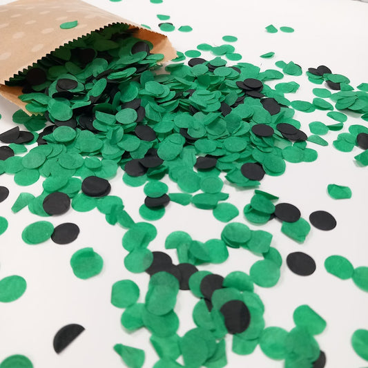 Biodegradable Tissue Paper Wedding and Halloween Confetti - Black and Dark Green