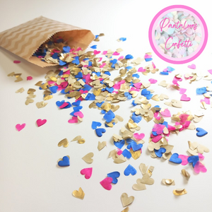 Biodegradable Wedding Confetti -  Dark Blue, Gold and Fuchsia Pink