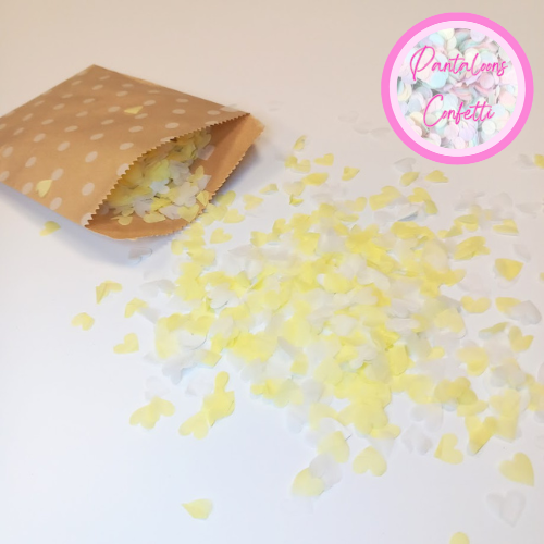 Biodegradable Wedding Confetti -  Pastel Yellow and White