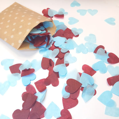 Eco Biodegradable Football Confetti - Burgundy and Pale Blue