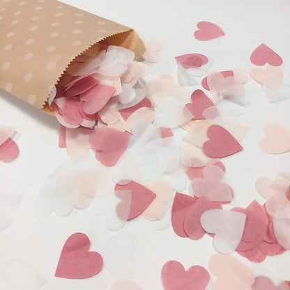 Biodegradable Tissue Paper Wedding Confetti - Rose Pink, Blush and White