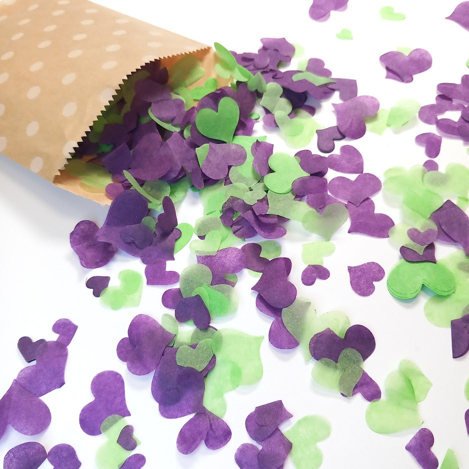 Biodegradable Wedding Confetti -  Purple and Apple Green