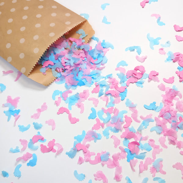 Biodegradable Tissue Paper Wedding , Christening, Baby Shower Confetti - Pale Blue and Pale Pink