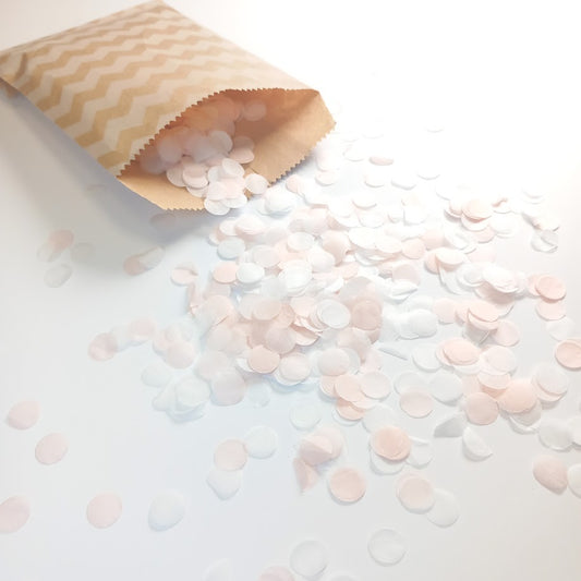 Biodegradable Wedding Confetti - Blush and White