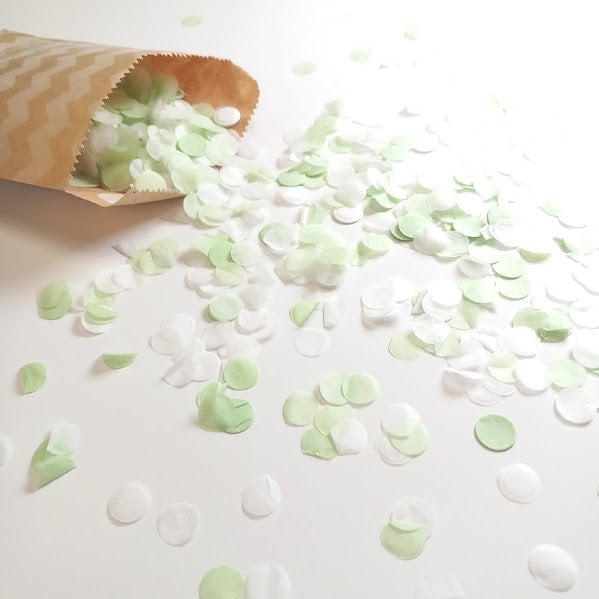 Biodegradable Wedding Confetti -  Willow Sage Green and White