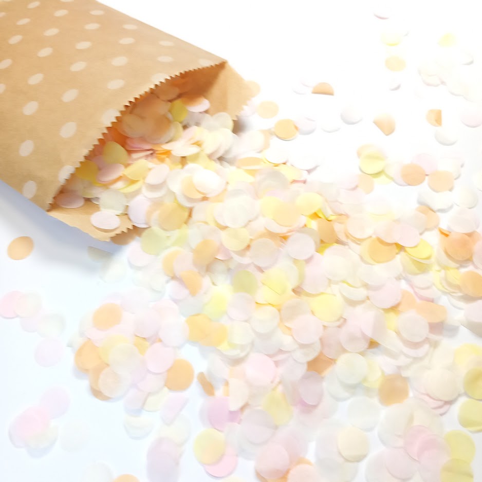 Biodegradable Wedding Confetti - Baby Pink, Pale Yellow, Apricot, Ivory