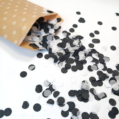 Biodegradable Wedding and Football Confetti -  Black and White