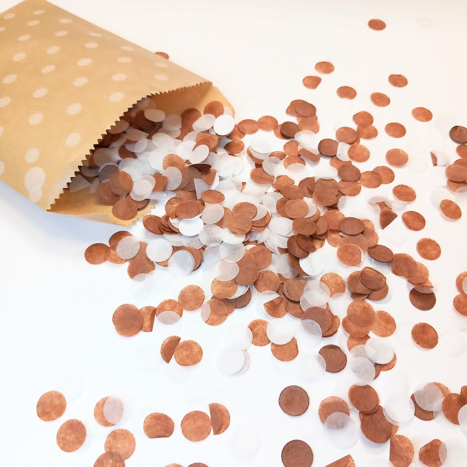 Biodegradable Wedding and Party Confetti - White and Brown